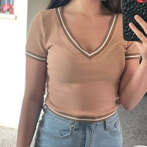 Size S brown crop top